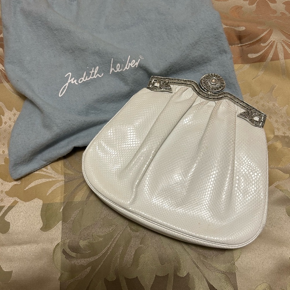 Vintage Judith Leiber White Snakeskin Bag